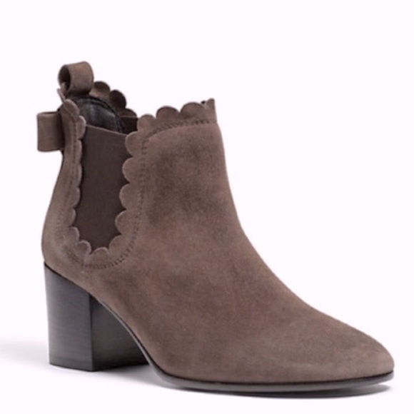 kate spade Shoes - Kate Spade Garden Suede Scalloped Ankle Boots size 6